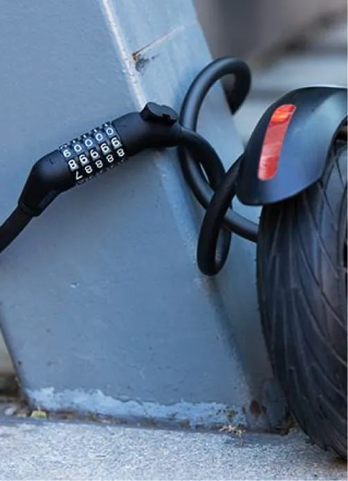 Antivol à Câble Pour Scooter Et Vélo Électrique - Câble Acier Tressé PVC - Longueur 65 Cm - Inclus 2 Clés
