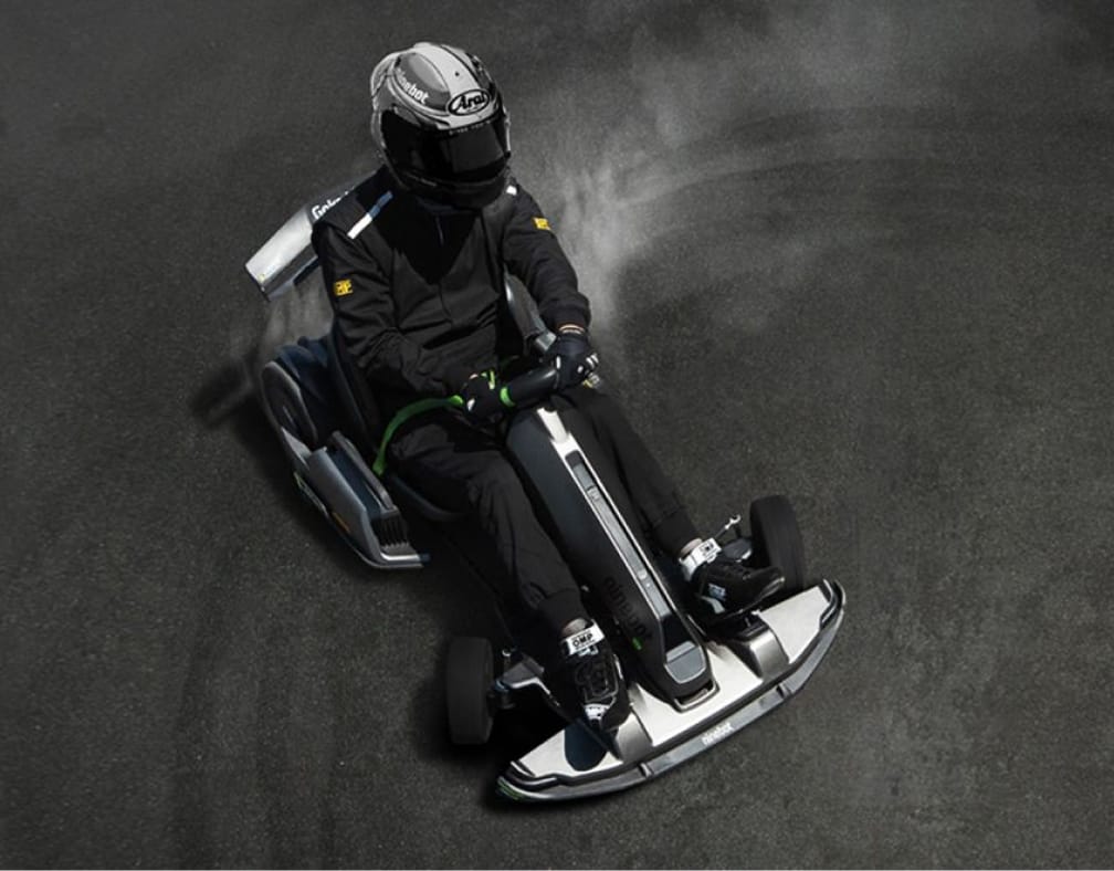 Person drifting in a Segway Electric GoKart