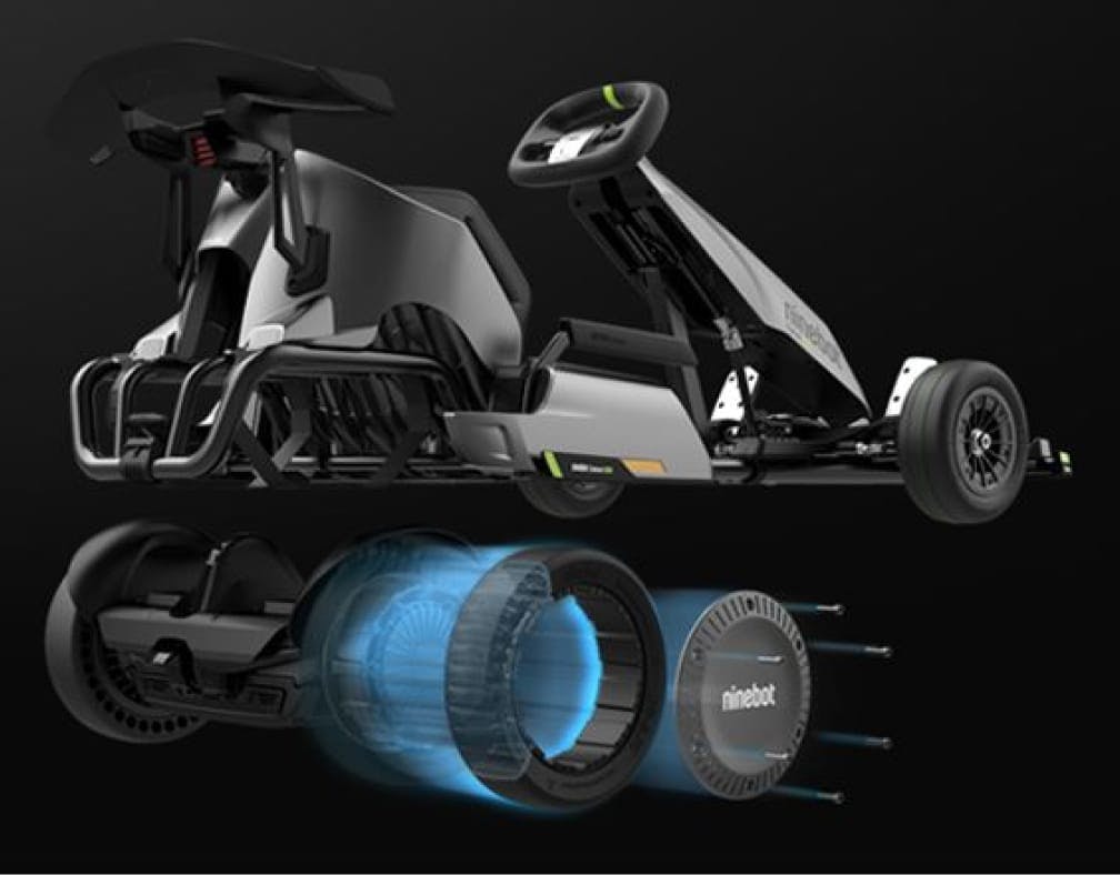 Diagram of special drifting tires on a Segway Electric GoKart