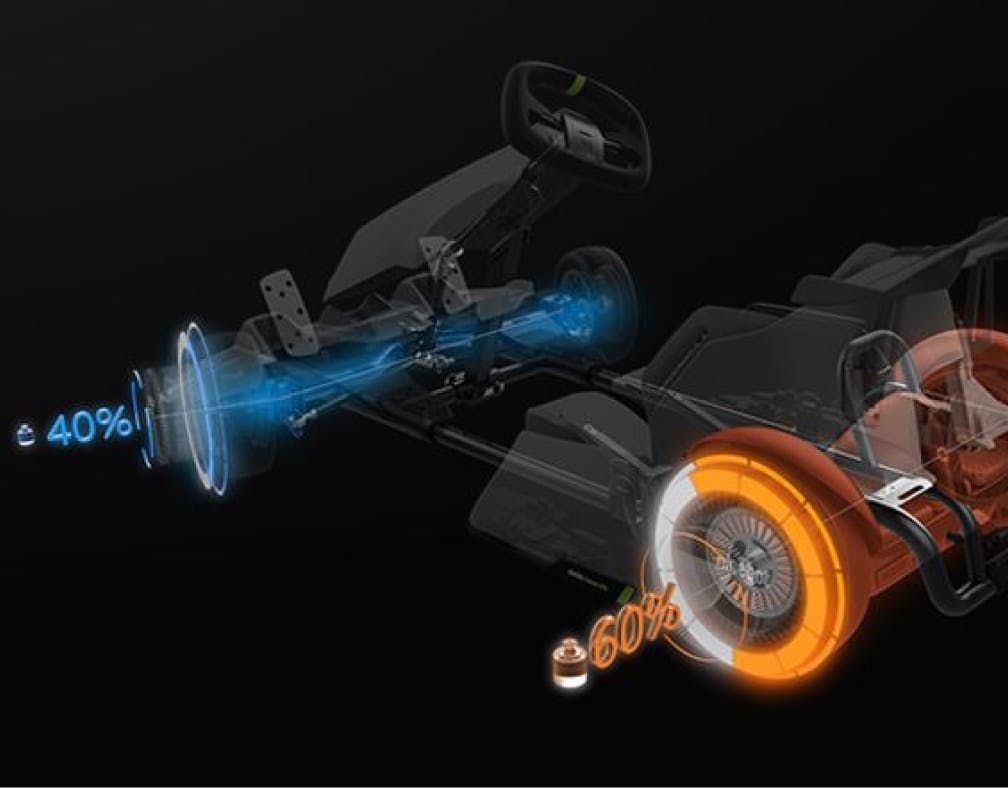 Diagram of the Segway Electric GoKart rear engine and rear-wheel drive functions