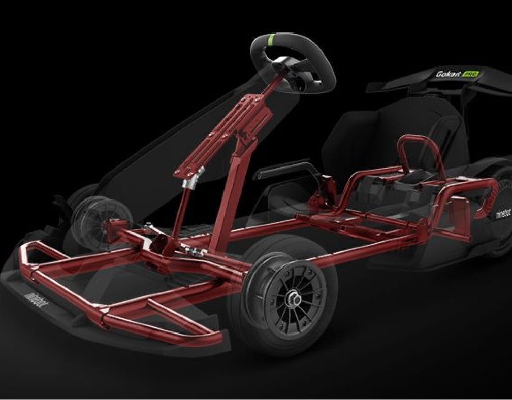 Diagram of steel frame in the Segway Electric GoKart