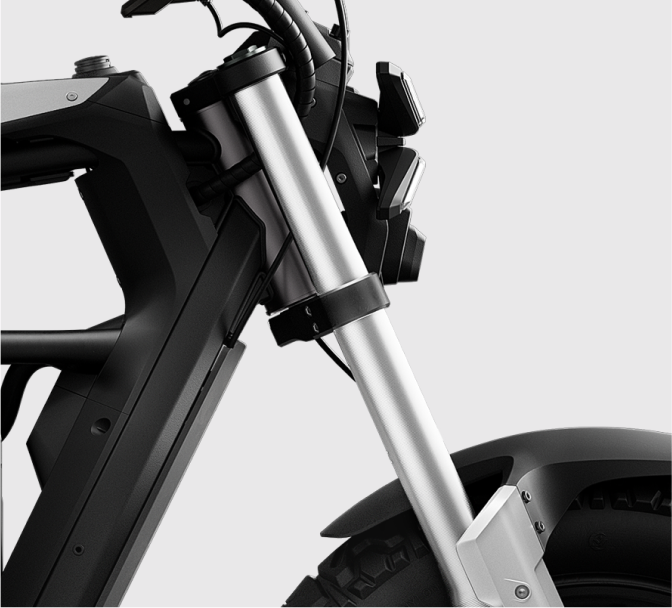 110 mm of dual-crown front suspension