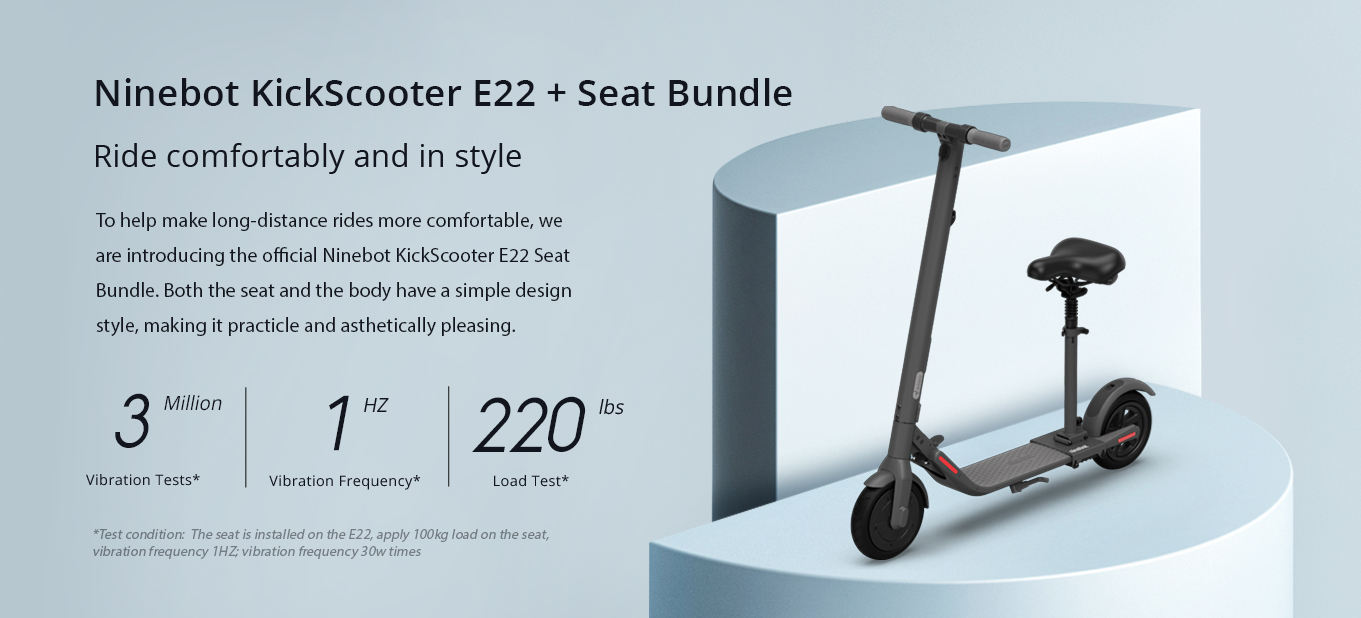 Ninebot KickScooter E22 + Seat Bundle